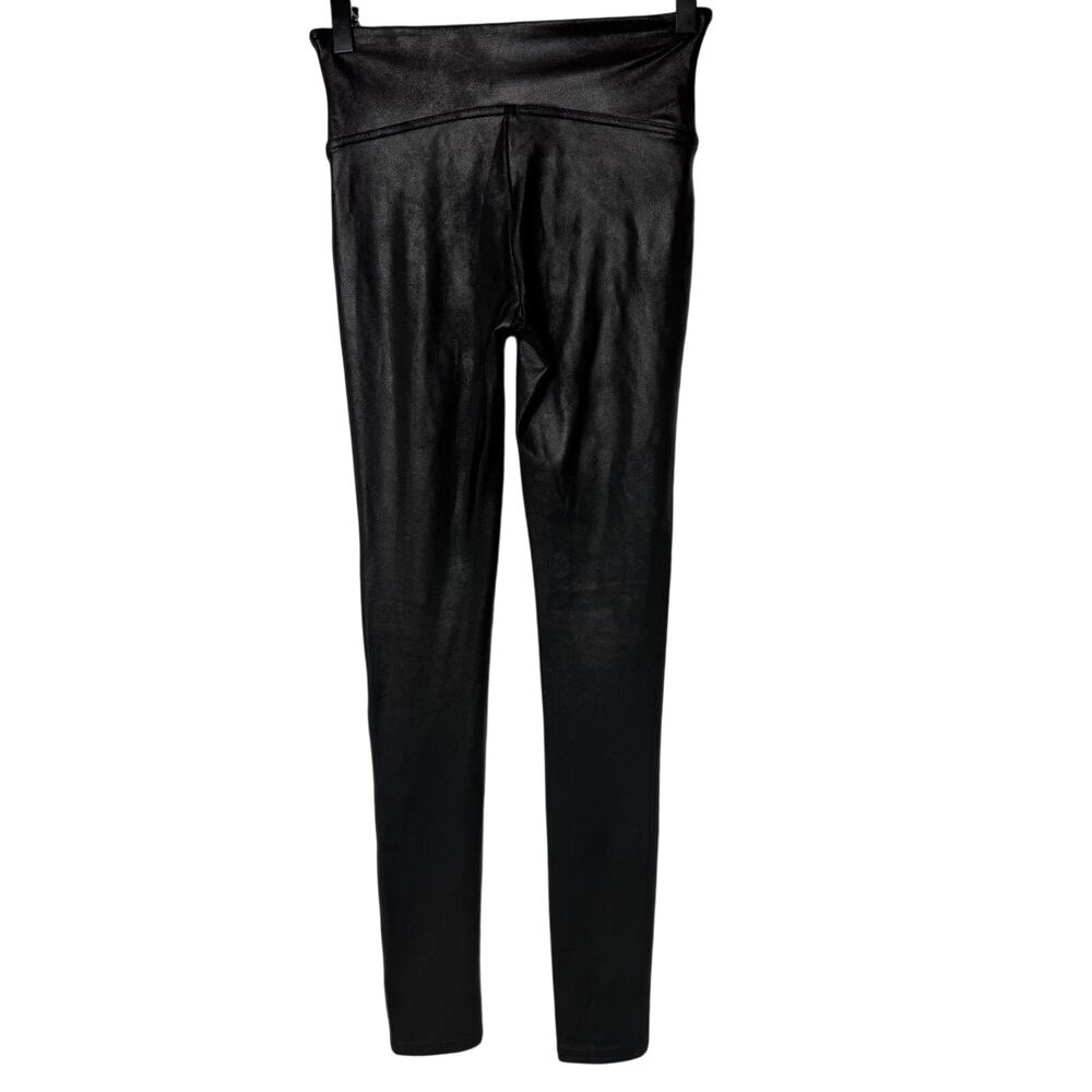 SPANXS Faux Leather Leggings Black High Rise Shaping Pants Women's Small - Picture 4 of 4